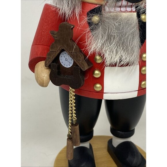 Richard Glasser Seiffen German Wooden Nutcracker Clock Maker Erzgebirgische 7.5” - Picture 2 of 9